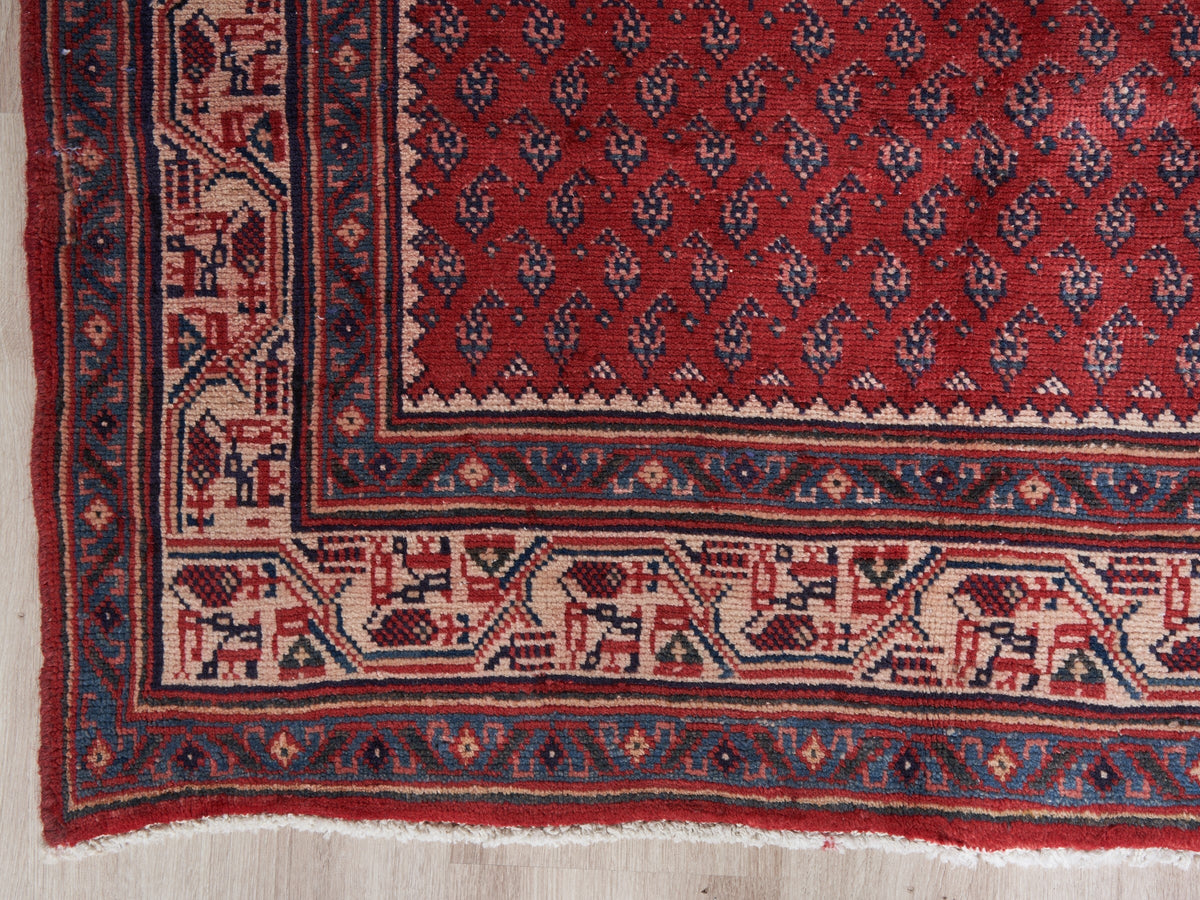 3'6" x 10'5" Oriental Persian Style Red Rug