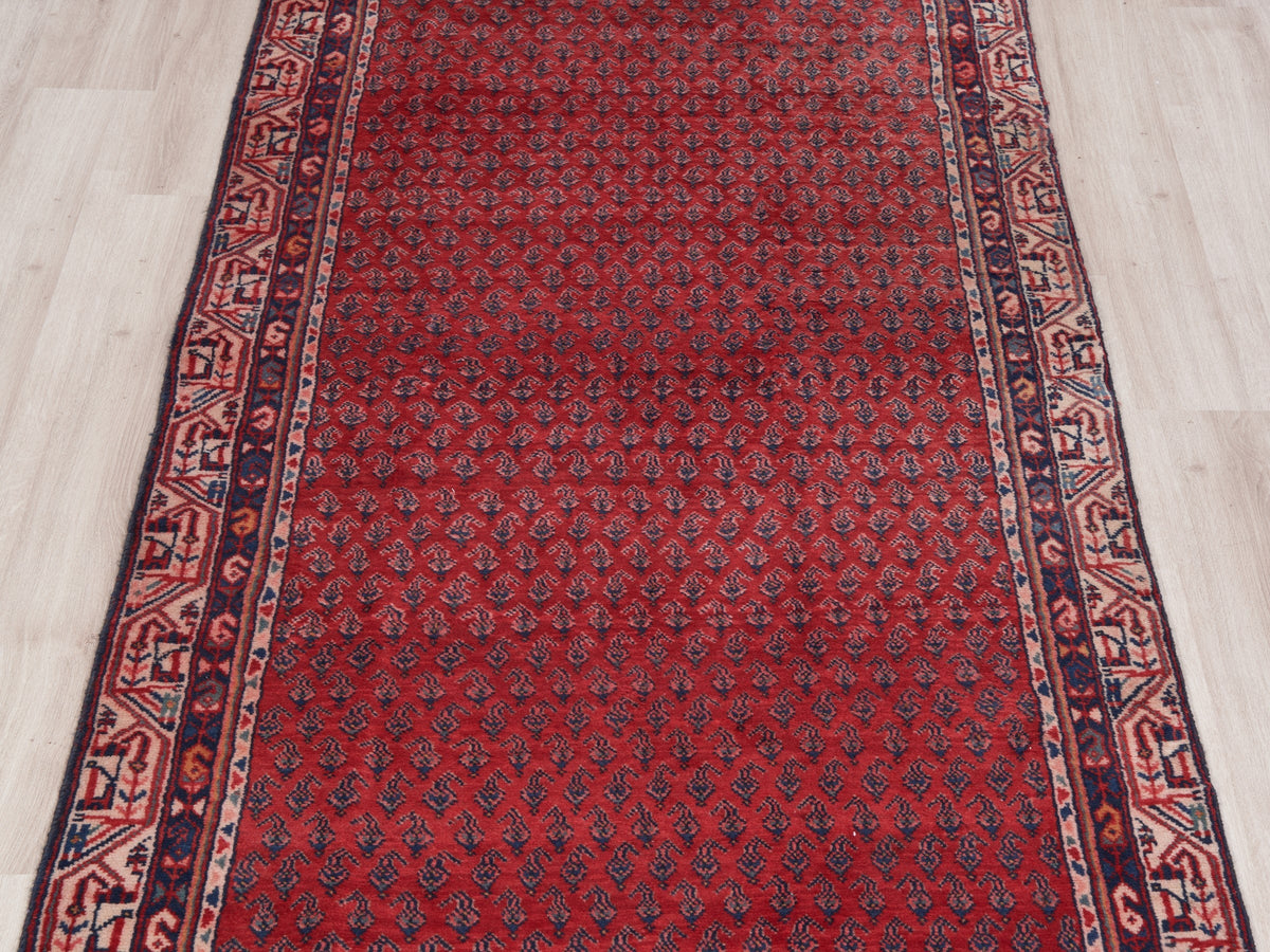 3'11" x 10'9" Oriental Persian Red Runner Rug