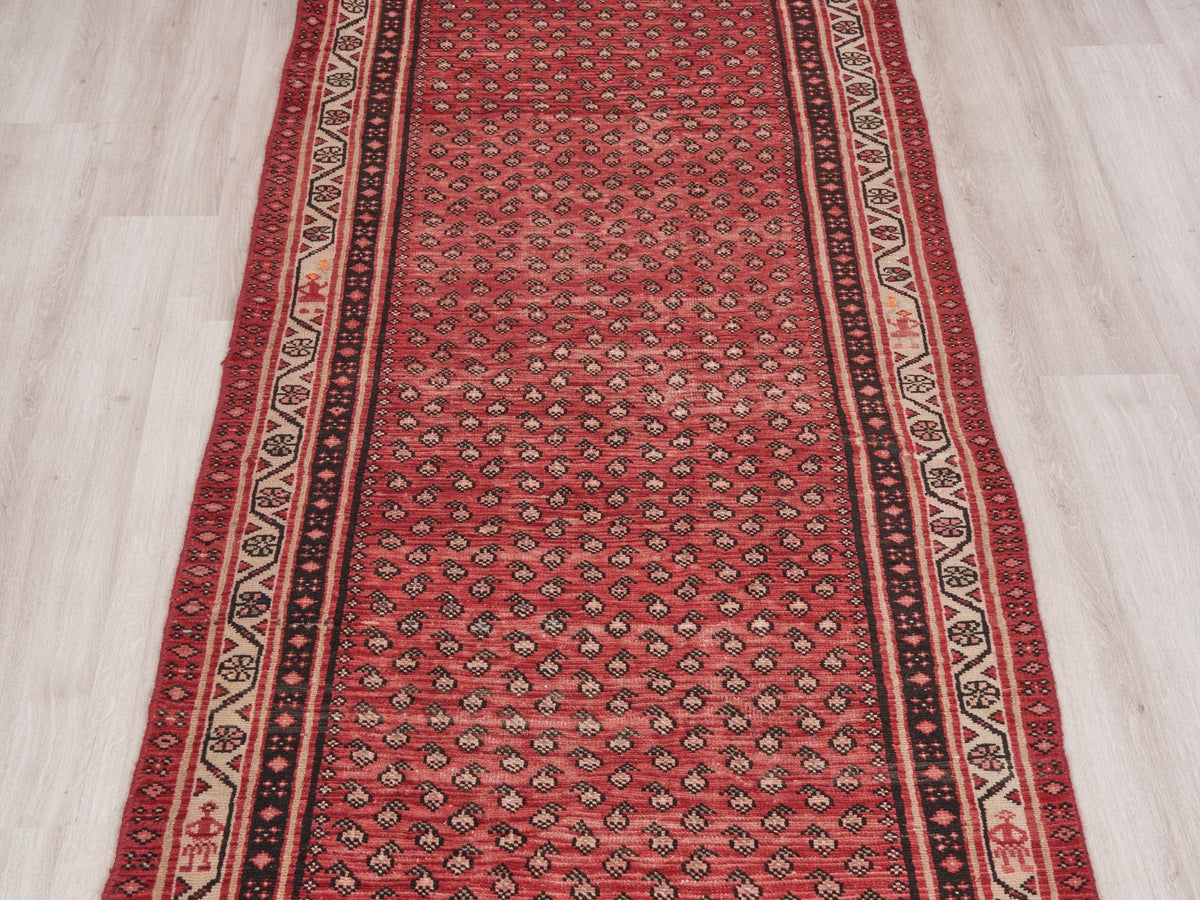 3'5" x 9'10" Red Oriental Persian Style Runner Rug