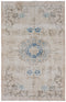 5'5" x 8'4" Beige Blue Vintage Turkish Area Rug