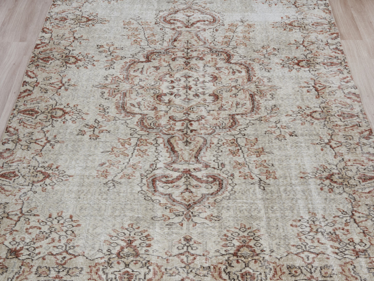 5'9" x 8'11" Neutral Vintage Area Rug