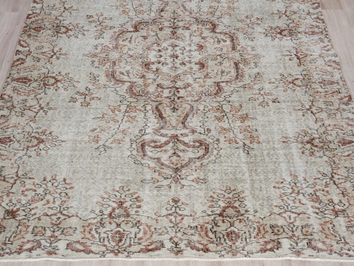 5'9" x 8'11" Neutral Vintage Area Rug