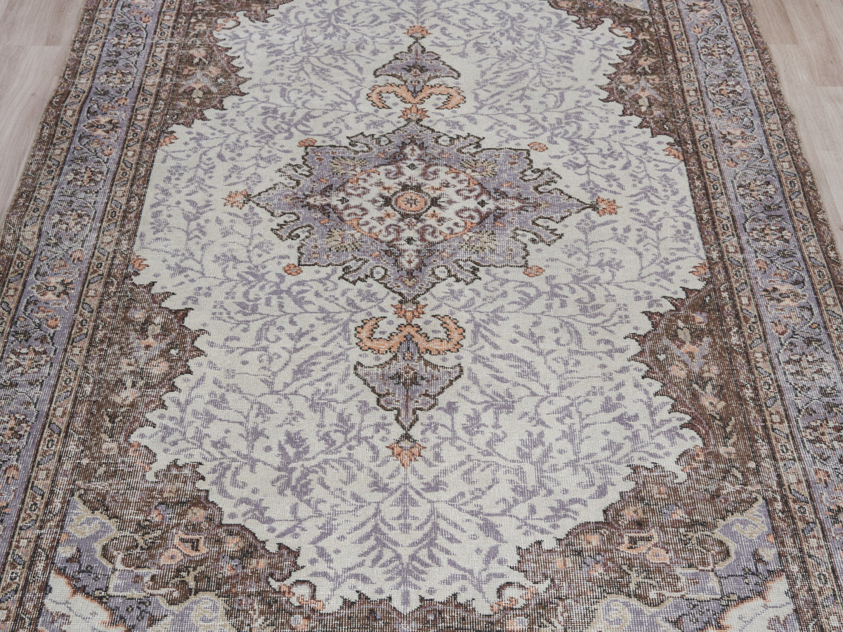 6' x 9'10" Neutral Vintage Turkish Area Rug