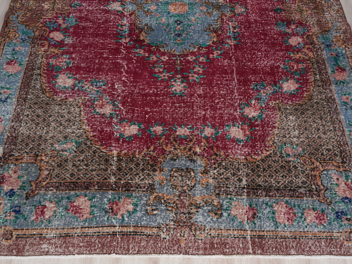 6'3" x 10' Vintage Turkish Red Area Rug