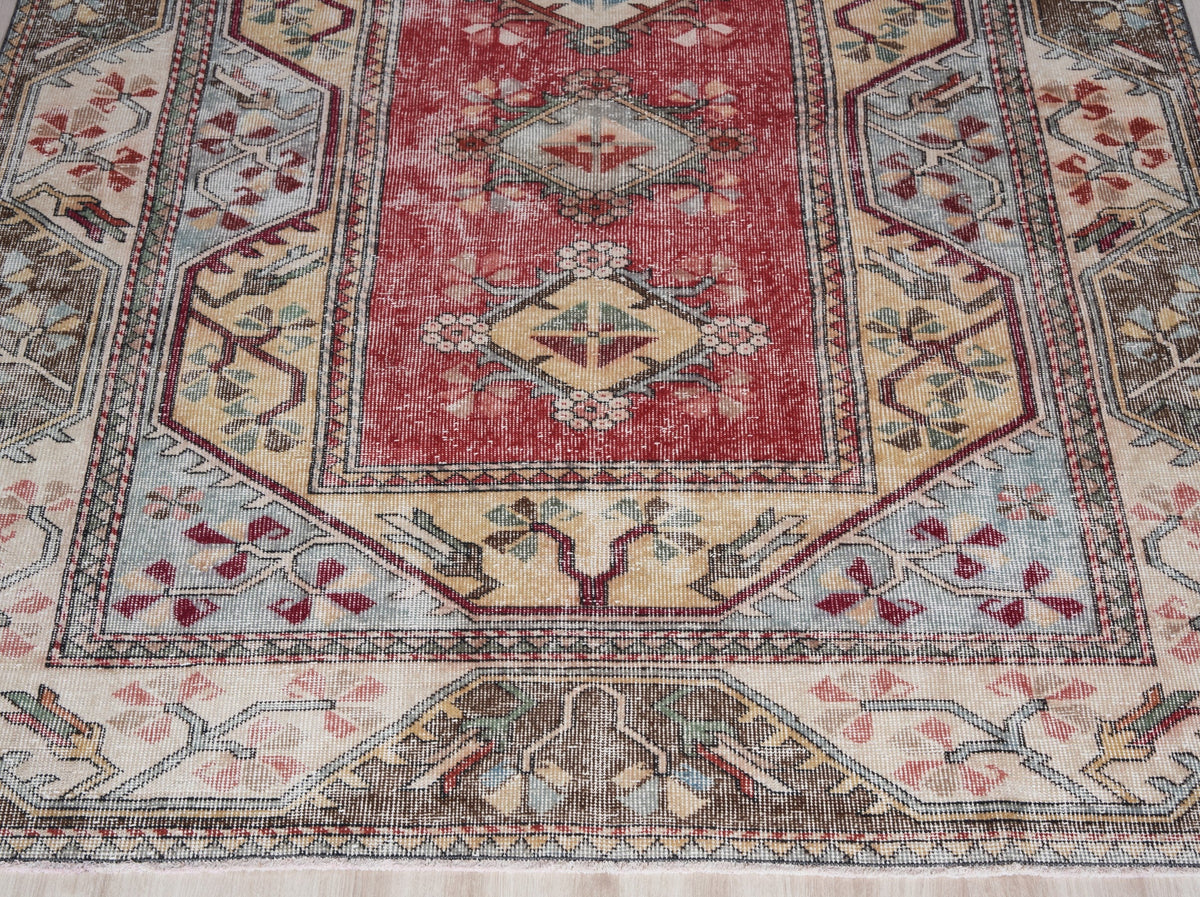 6'2" x 10'6" Vintage Anatolian Handwoven Large Rug