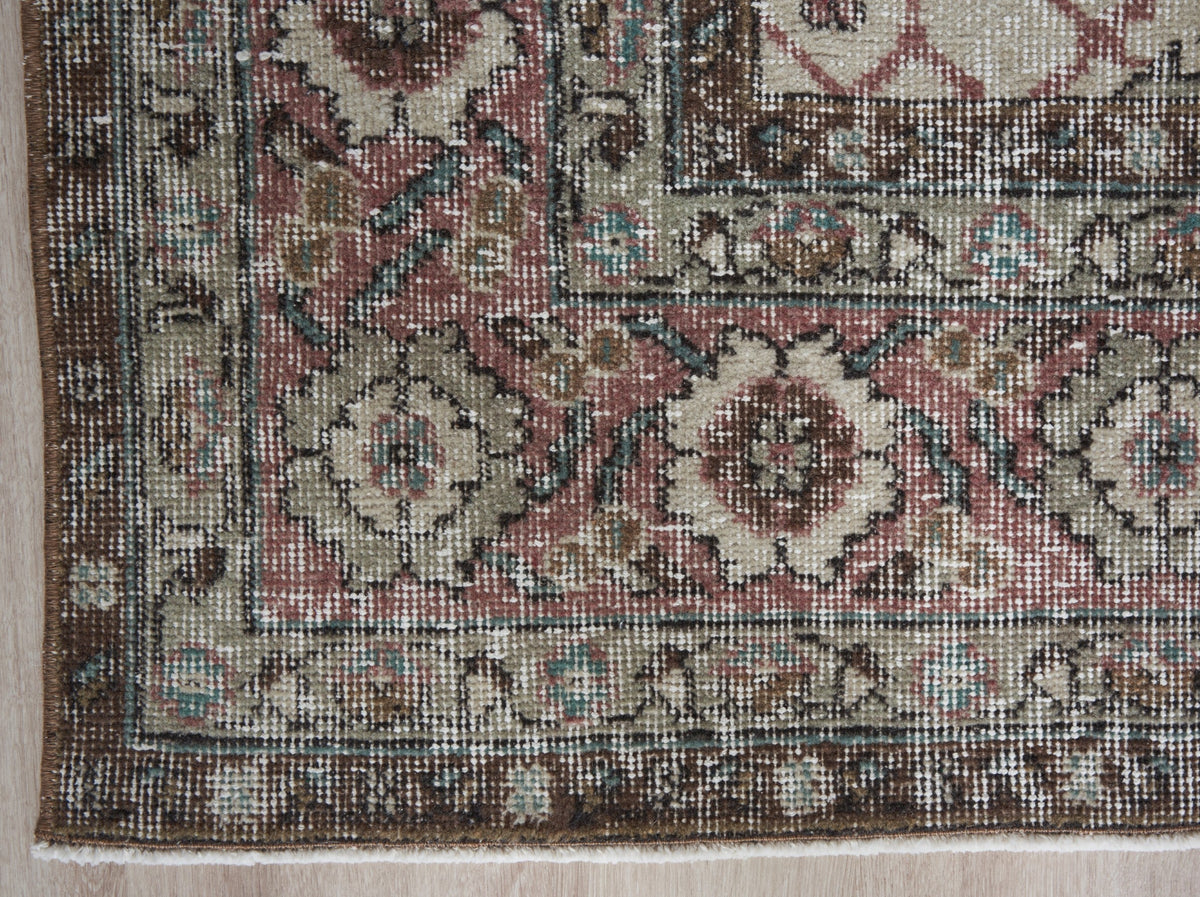 6'6" x 10' Neutral Vintage Turkish Area Rug