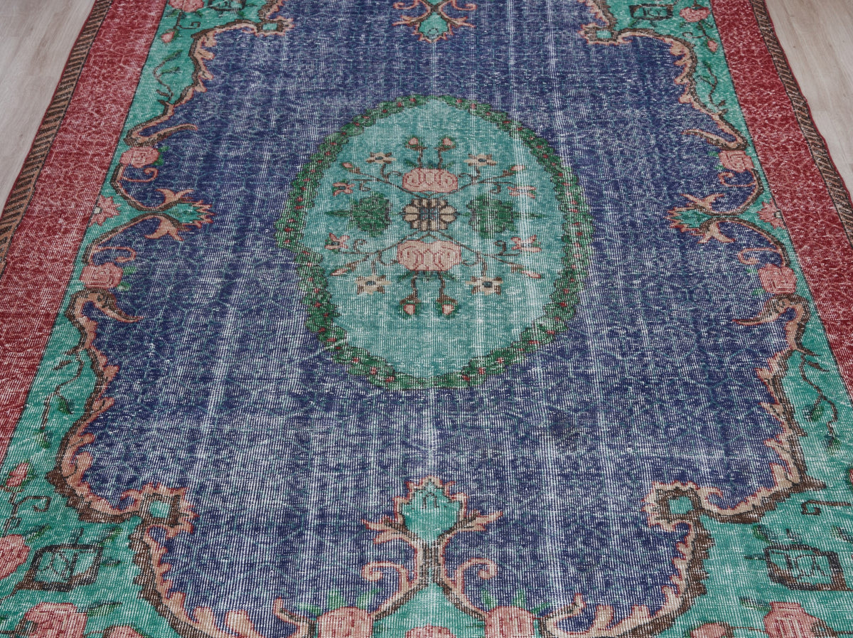 7'1" x 10'4" Blue Turkish Vintage Large Rug