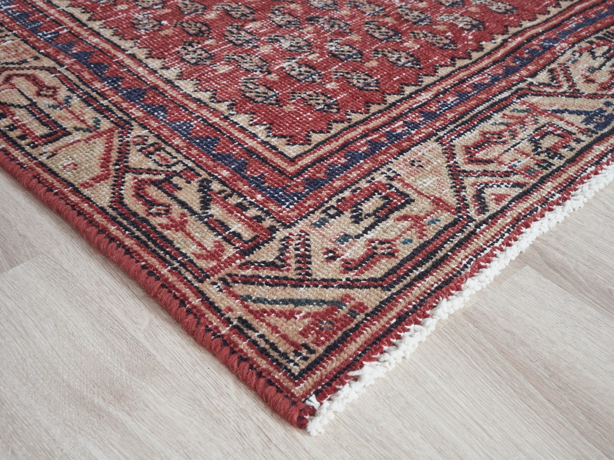 3'1" x 9'4" Handmade Vintage Persian Style Red Runner Rug