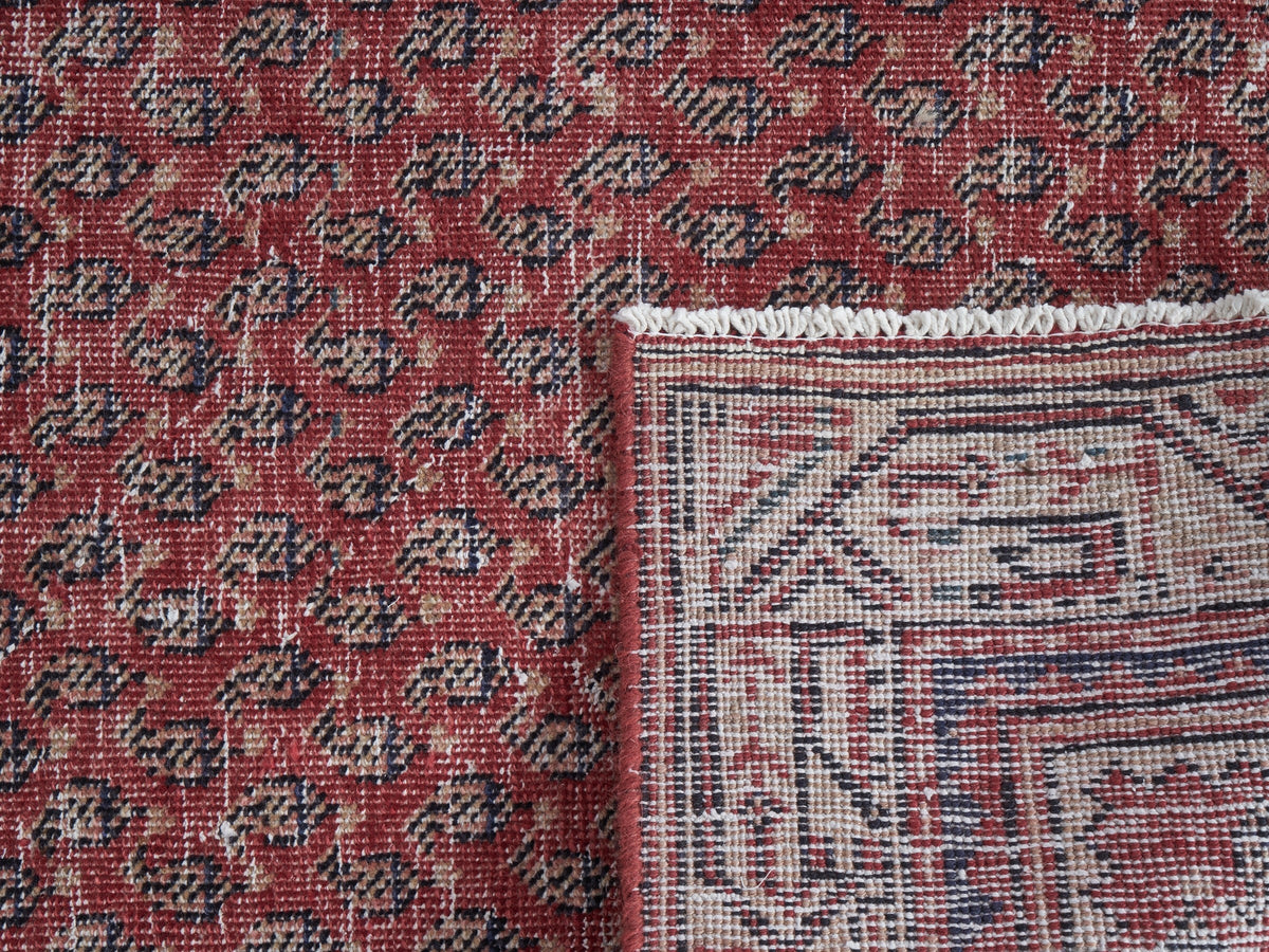 3'1" x 9'4" Handmade Vintage Persian Style Red Runner Rug