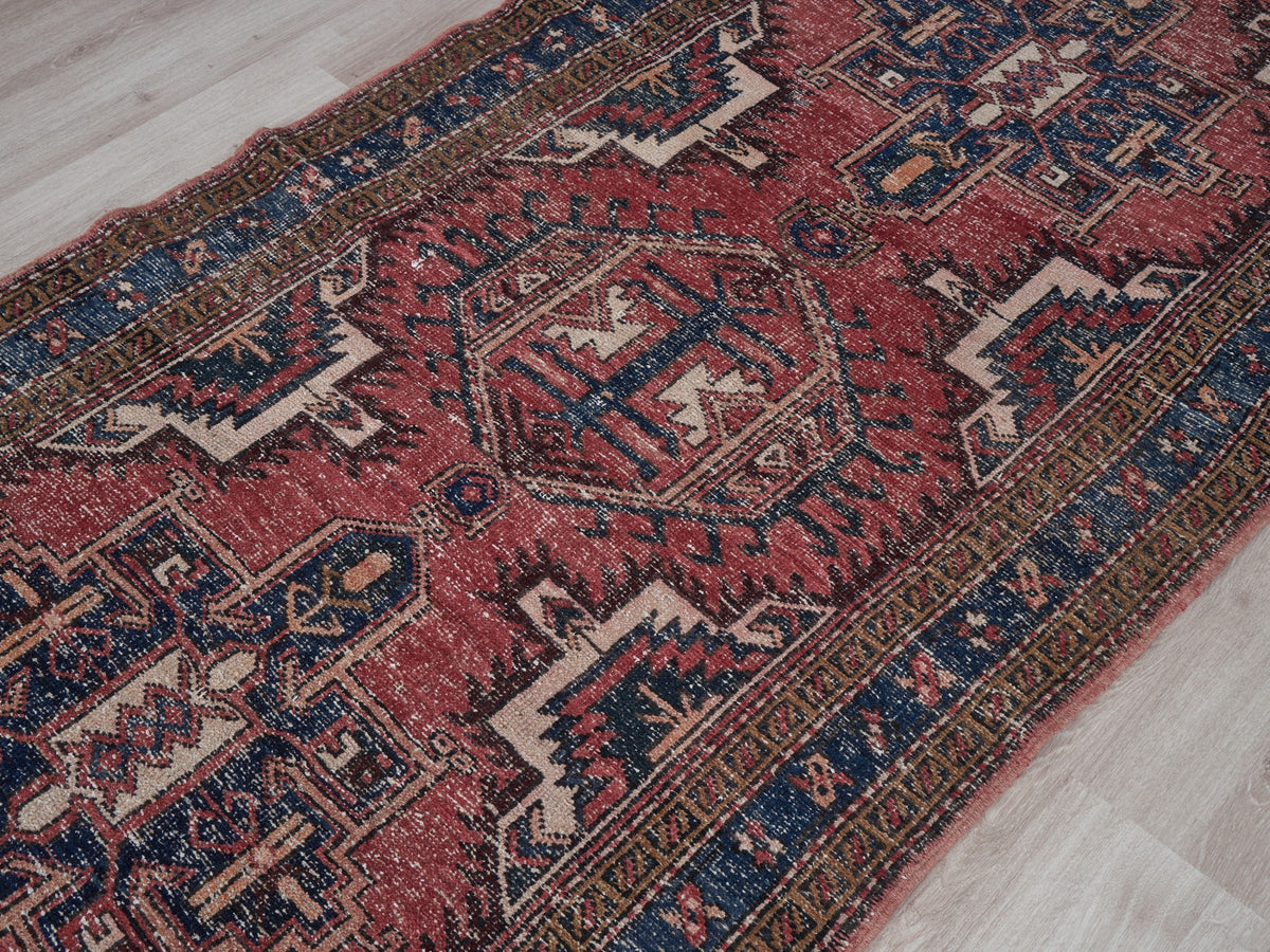 3'6" x 10'7" Oriental Persian Style Red Runner Rug