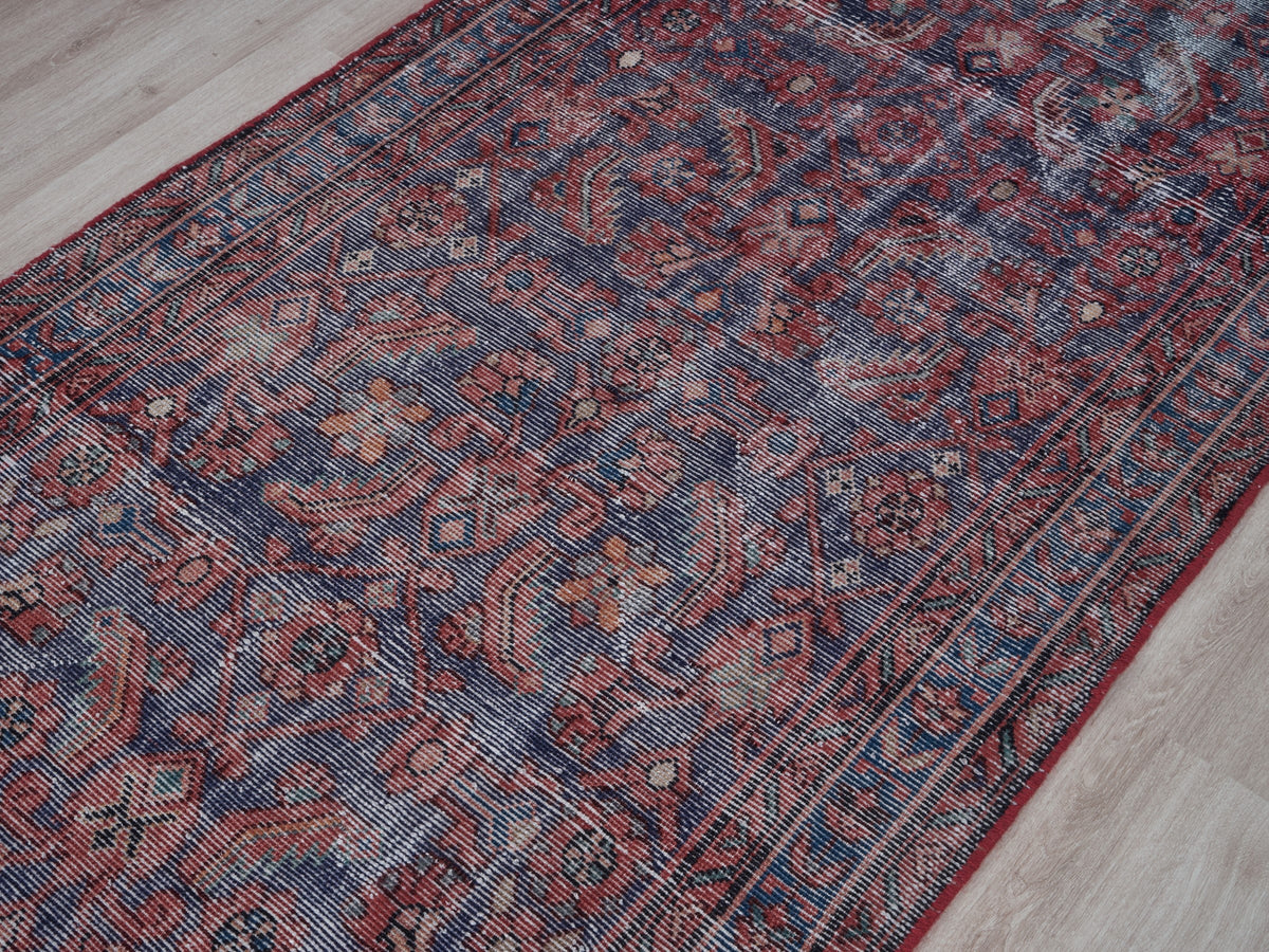 3'5" x 10'2" Vintage Persian Style Runner Rug