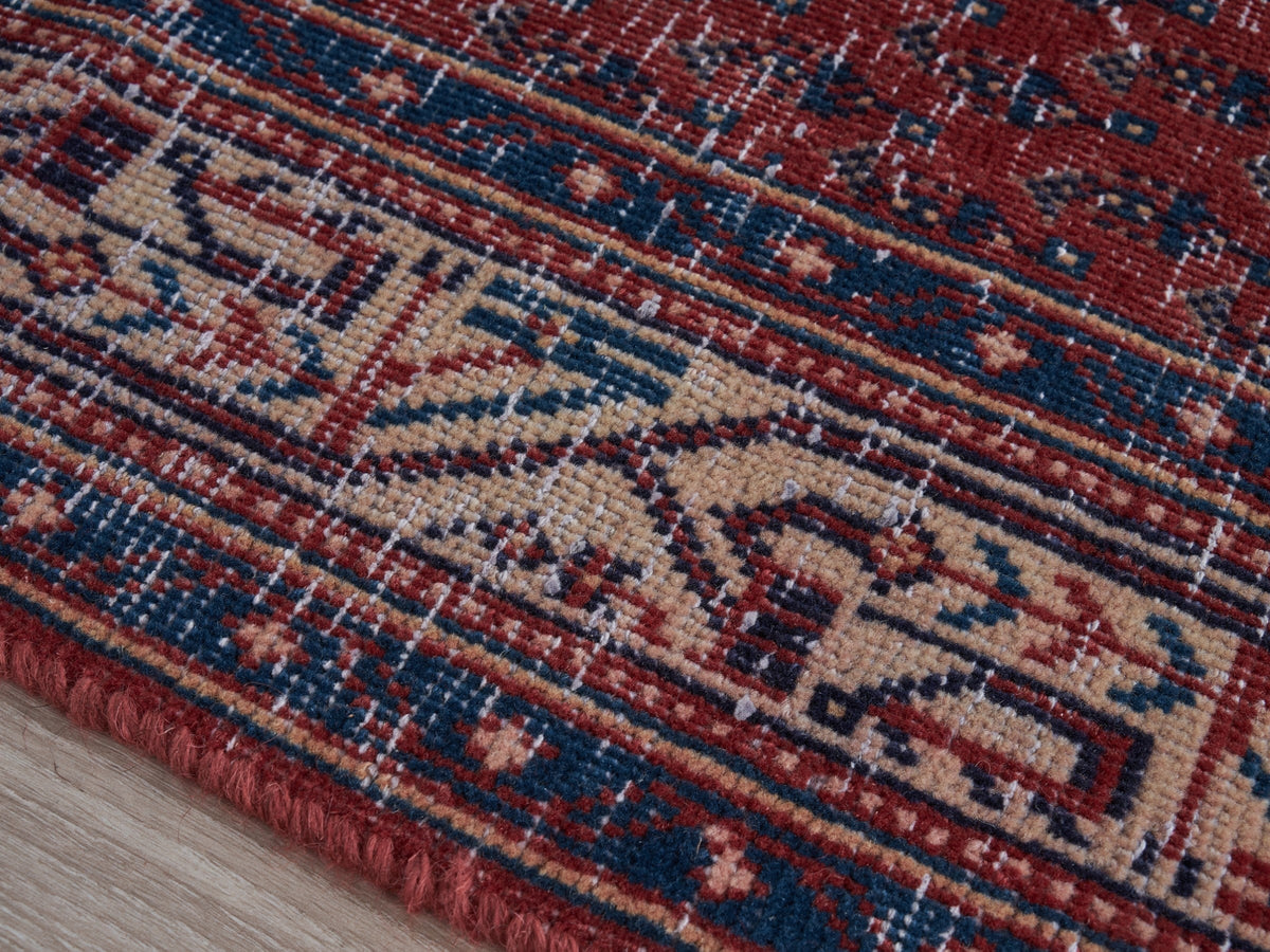 3'3" x 10'4" Red Vintage Persian Style Runner Rug