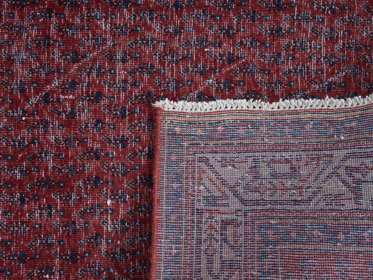 3'3" x 10'4" Red Vintage Persian Style Runner Rug