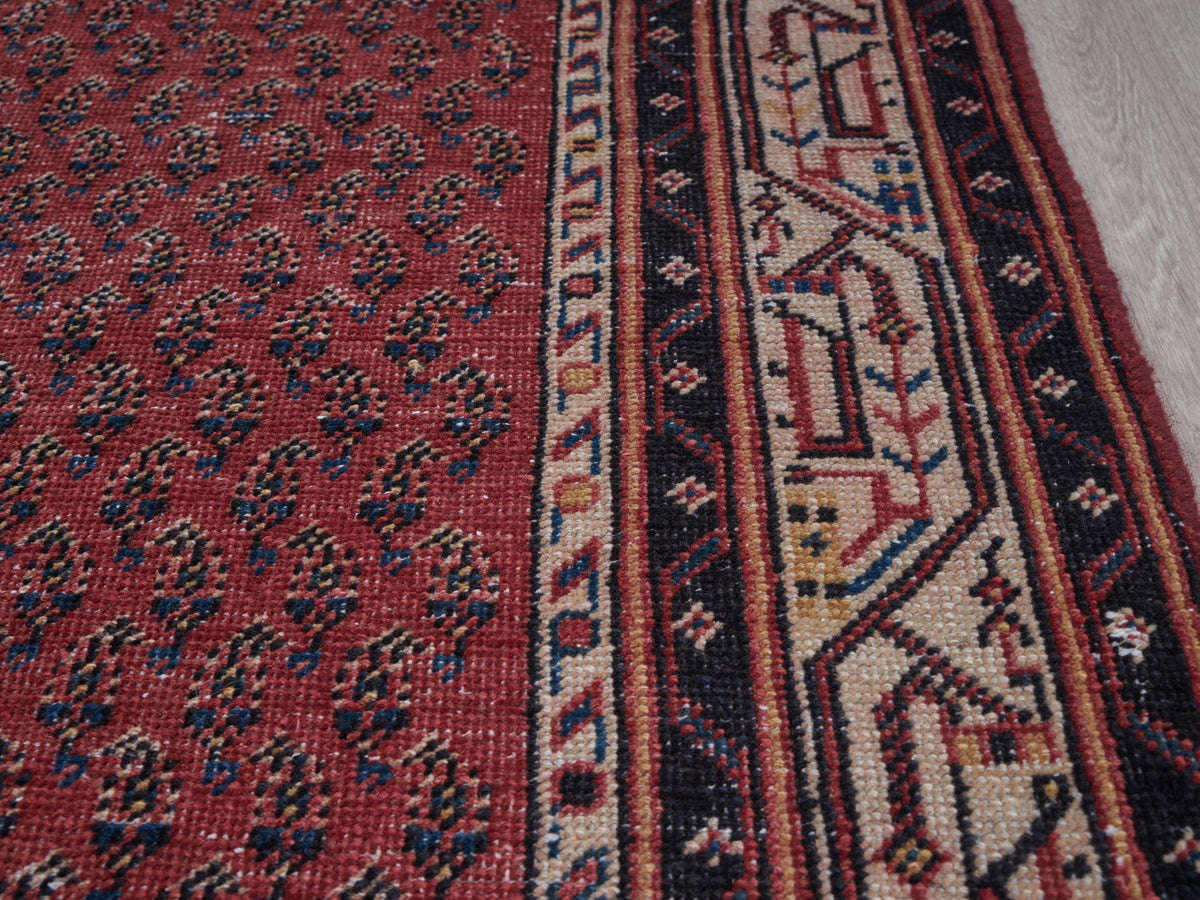 3'5" x 11'4" Vintage Red Persian Style Runner Rug