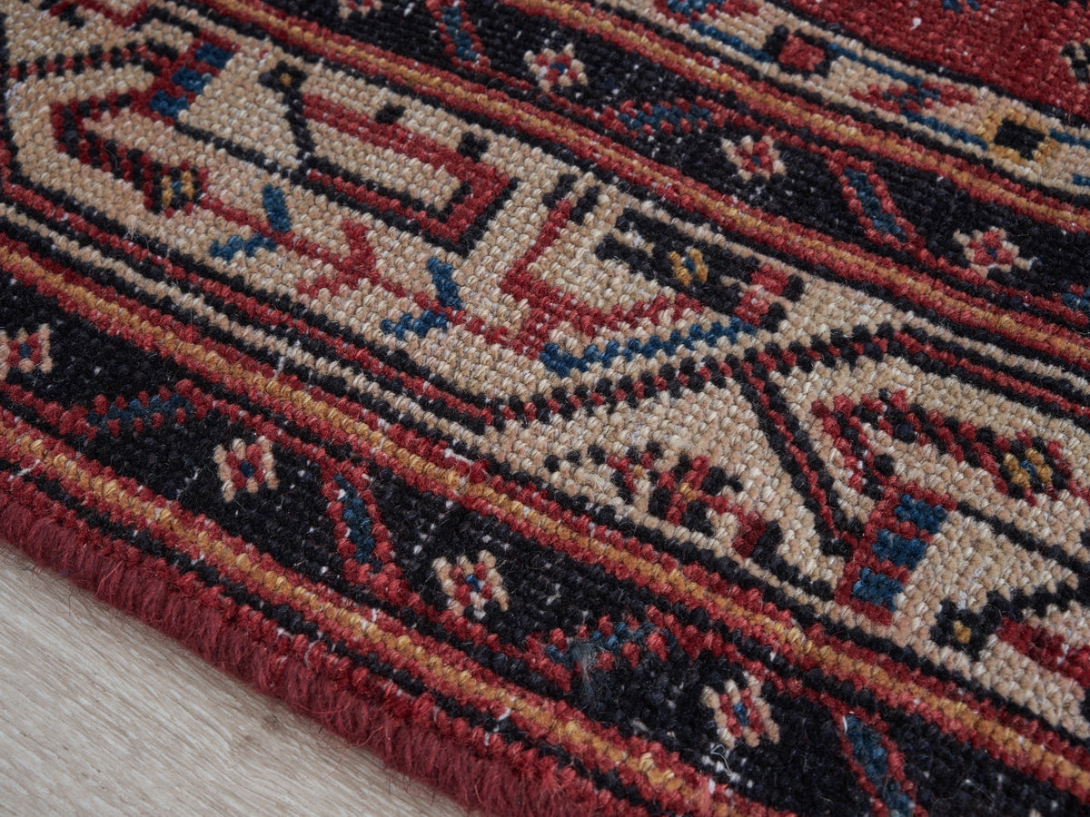 3'5" x 11'4" Vintage Red Persian Style Runner Rug