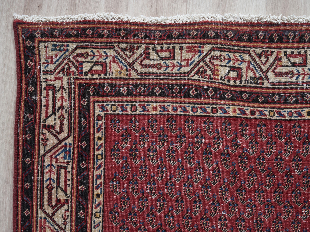 3'5" x 11'4" Vintage Red Persian Style Runner Rug