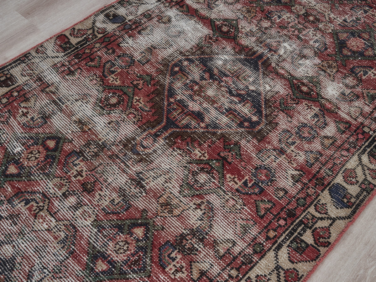 3'3" x 6'3" Vintage Persian Style Red Rug