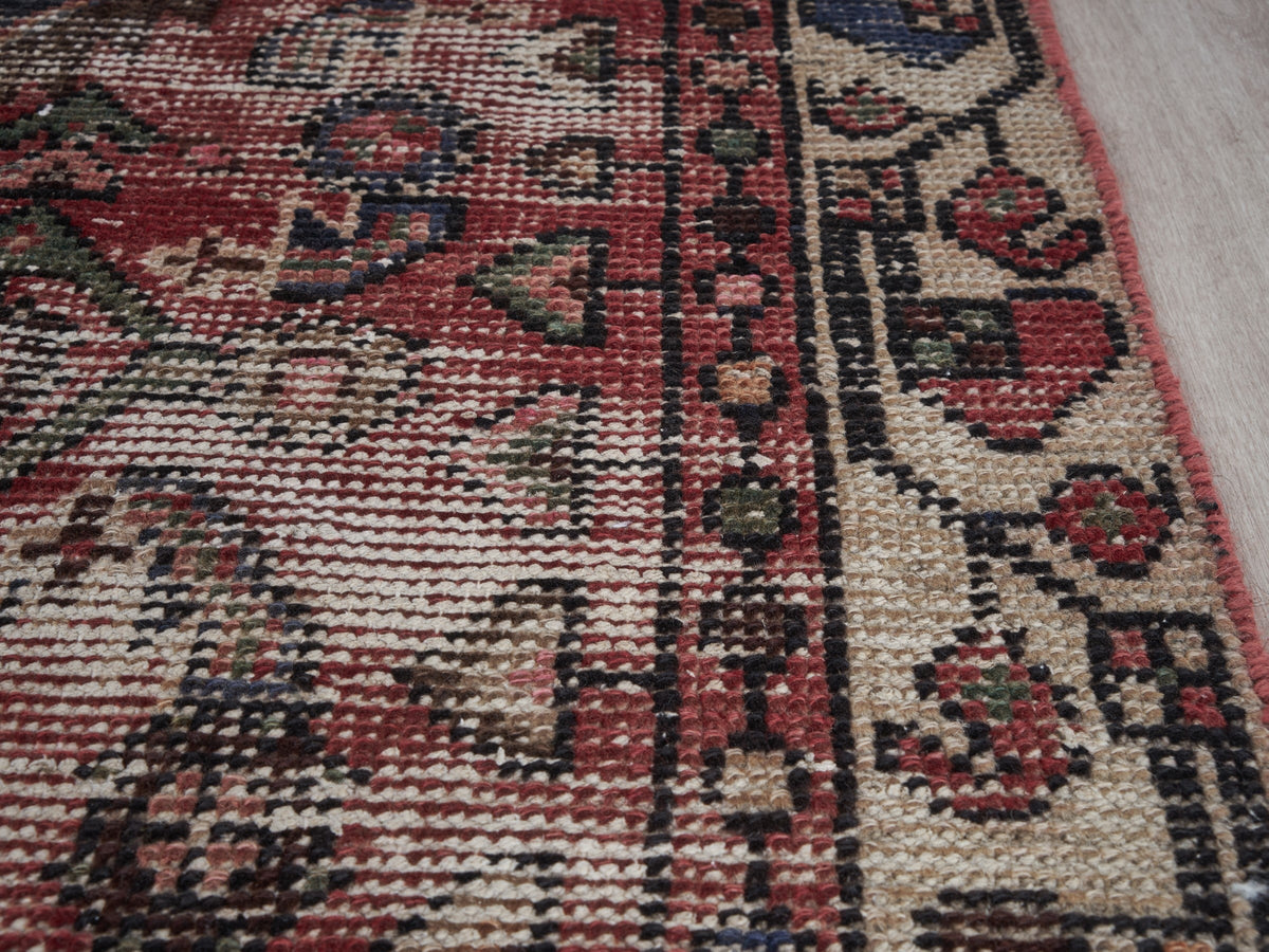 3'3" x 6'3" Vintage Persian Style Red Rug