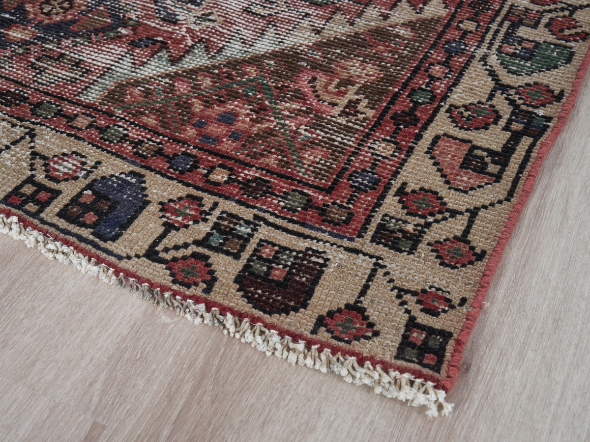 3'3" x 6'3" Vintage Persian Style Red Rug