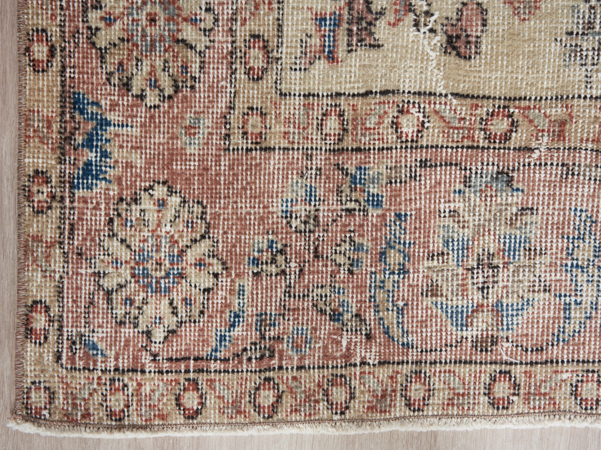 6'1" x 10'4" Neutral Vintage Turkish Area Rug