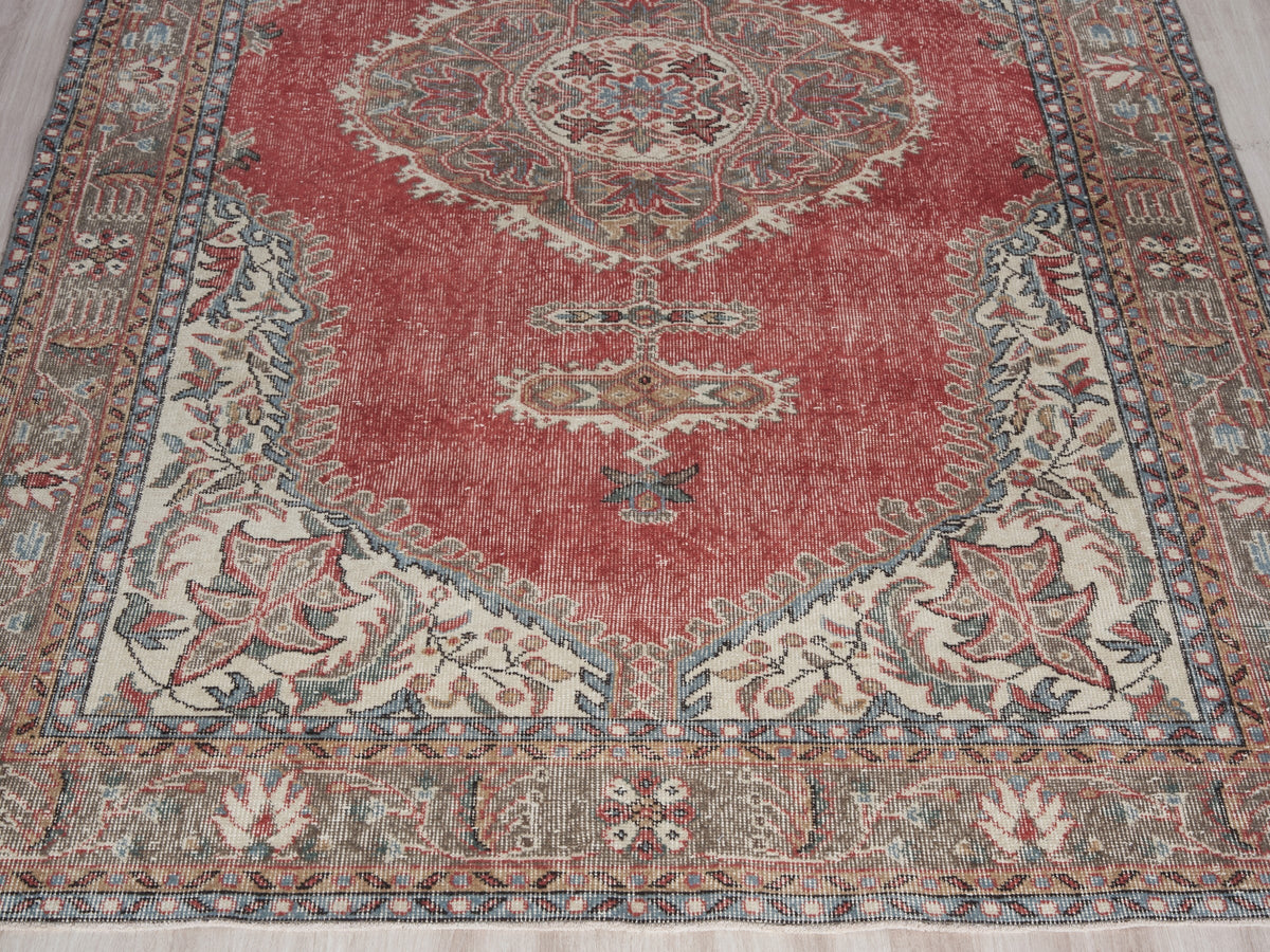 6'2" x 10'1" Vintage Red Turkish Large Rug