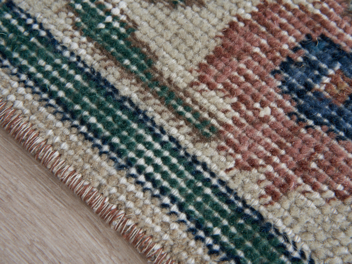 6'7" x 10'8" Neutral Vintage Handwoven Turkish Rug