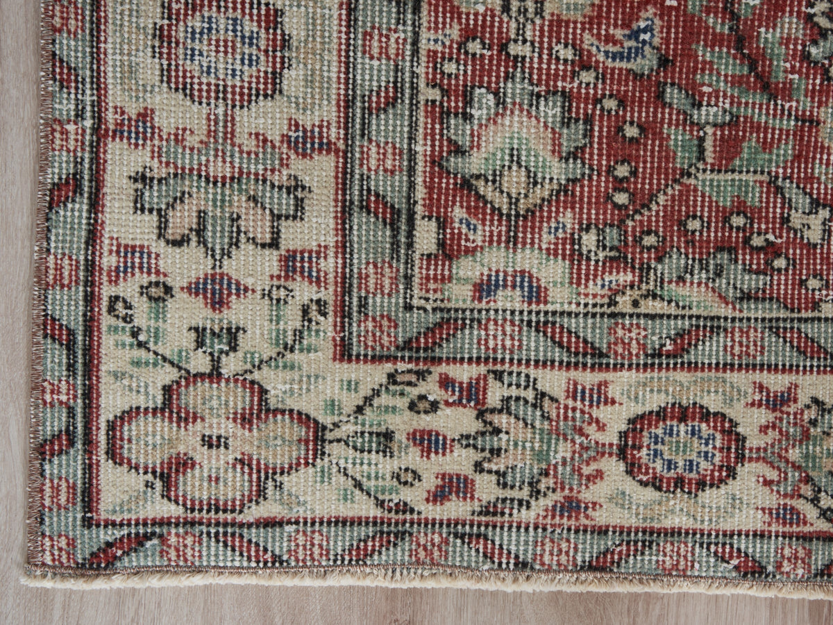 4'5" x 7'11" Vintage Turkish Red Scatter Rug