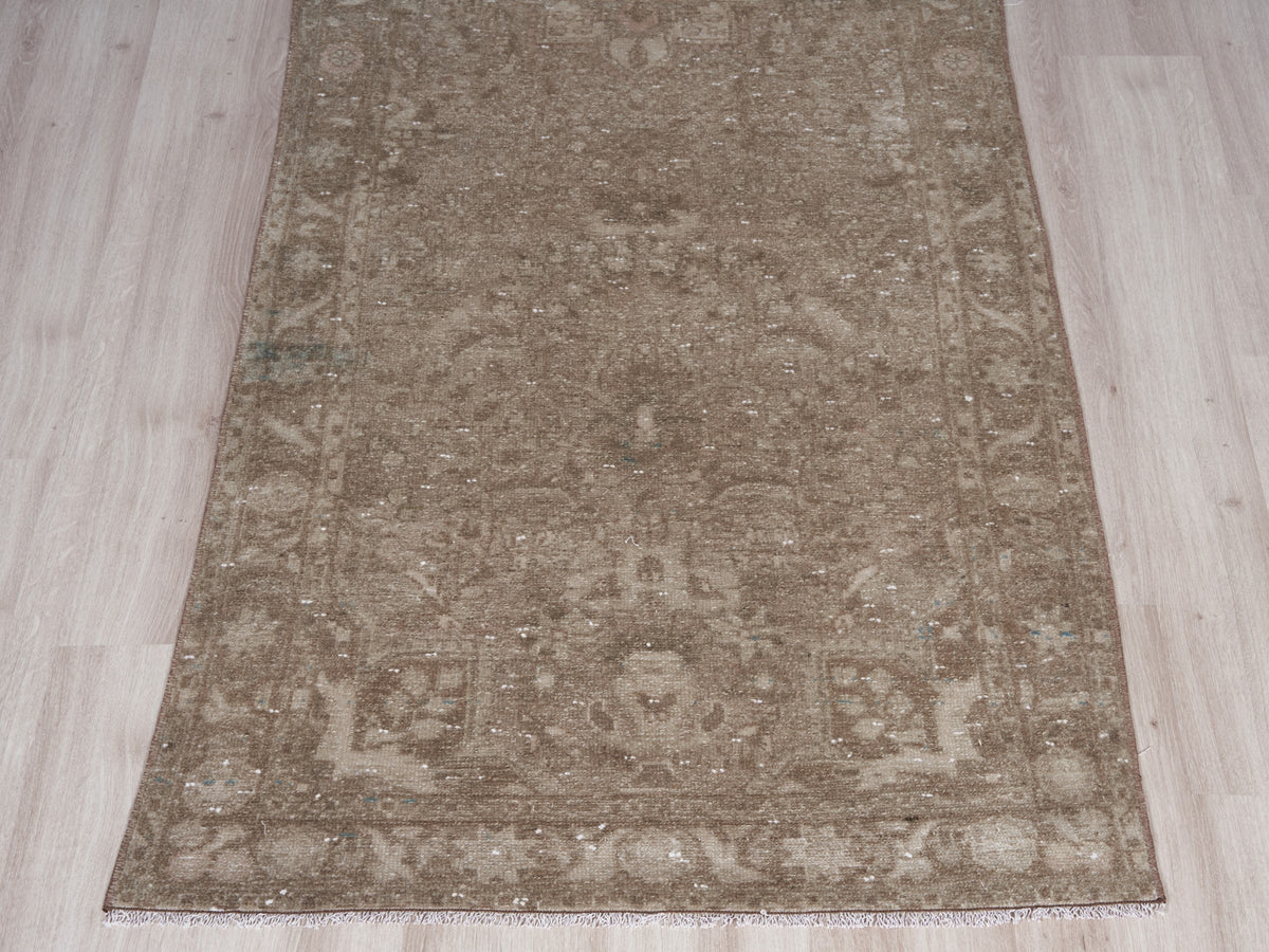 3'1" x 9'8" Vintage Persian Style Neutral Runner Rug