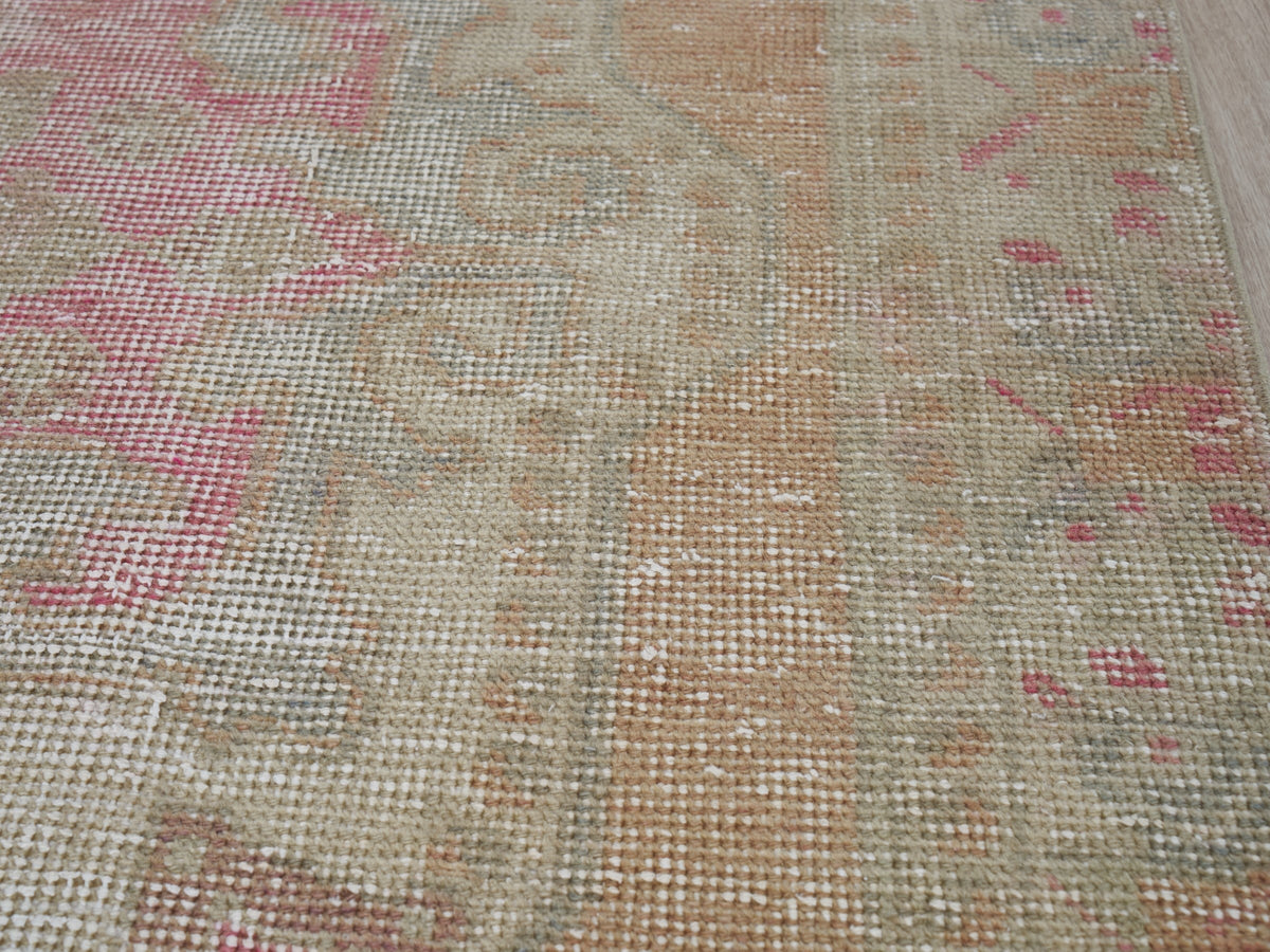 4' x 7'3" Neutral Pink Vintage Turkish Rug