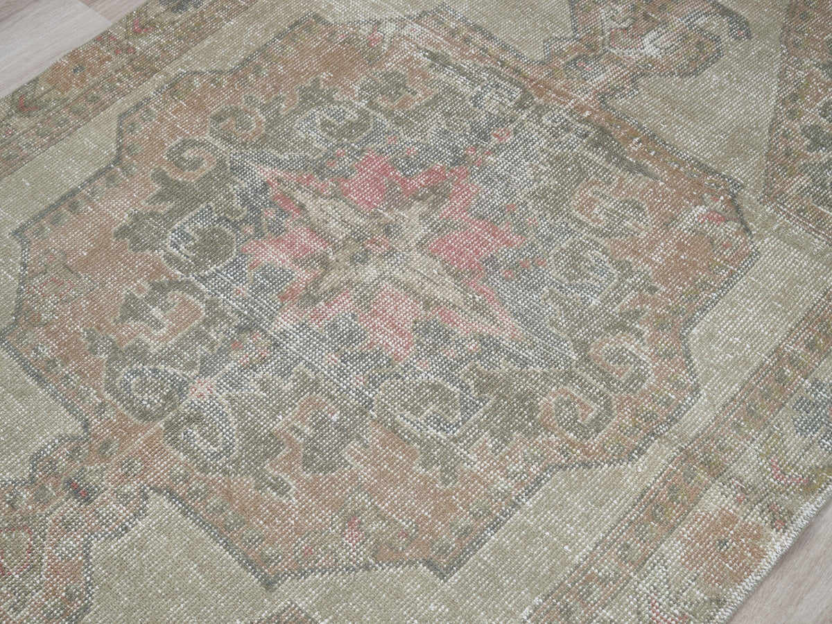 4' x 6'11" Neutral Muted Vintage Turkish Rug