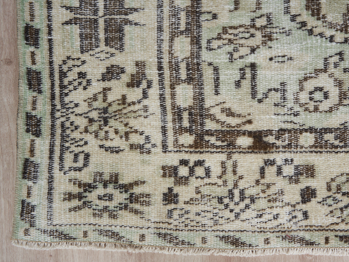 6'5" x 9'9" Neutral Vintage Turkish Area Rug