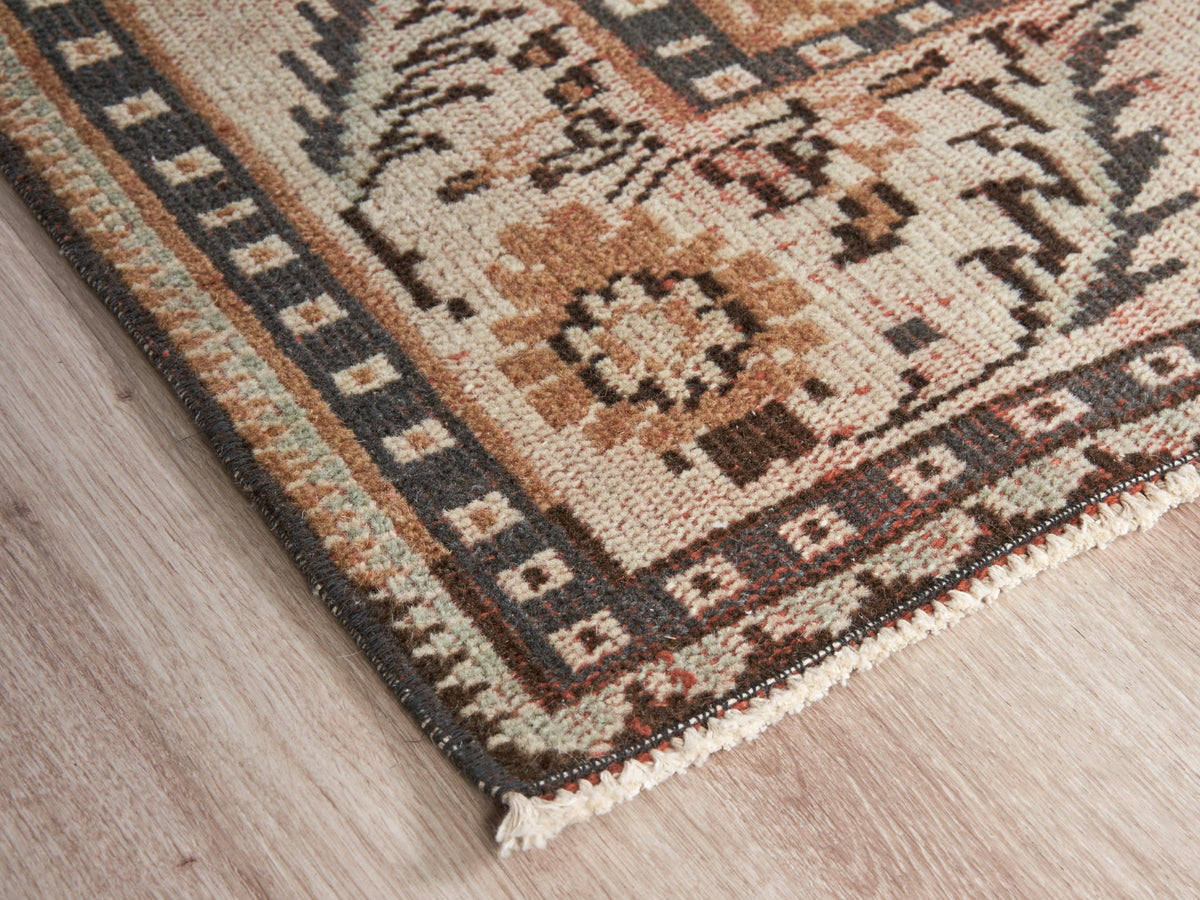 5'7" x 9'9" Brown Vintage Turkish Area Rug