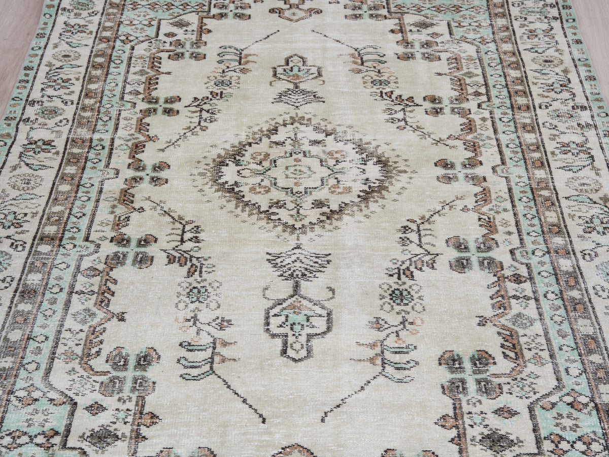 6' x 10'6" Vintage Hand-Knotted Turkish Rug