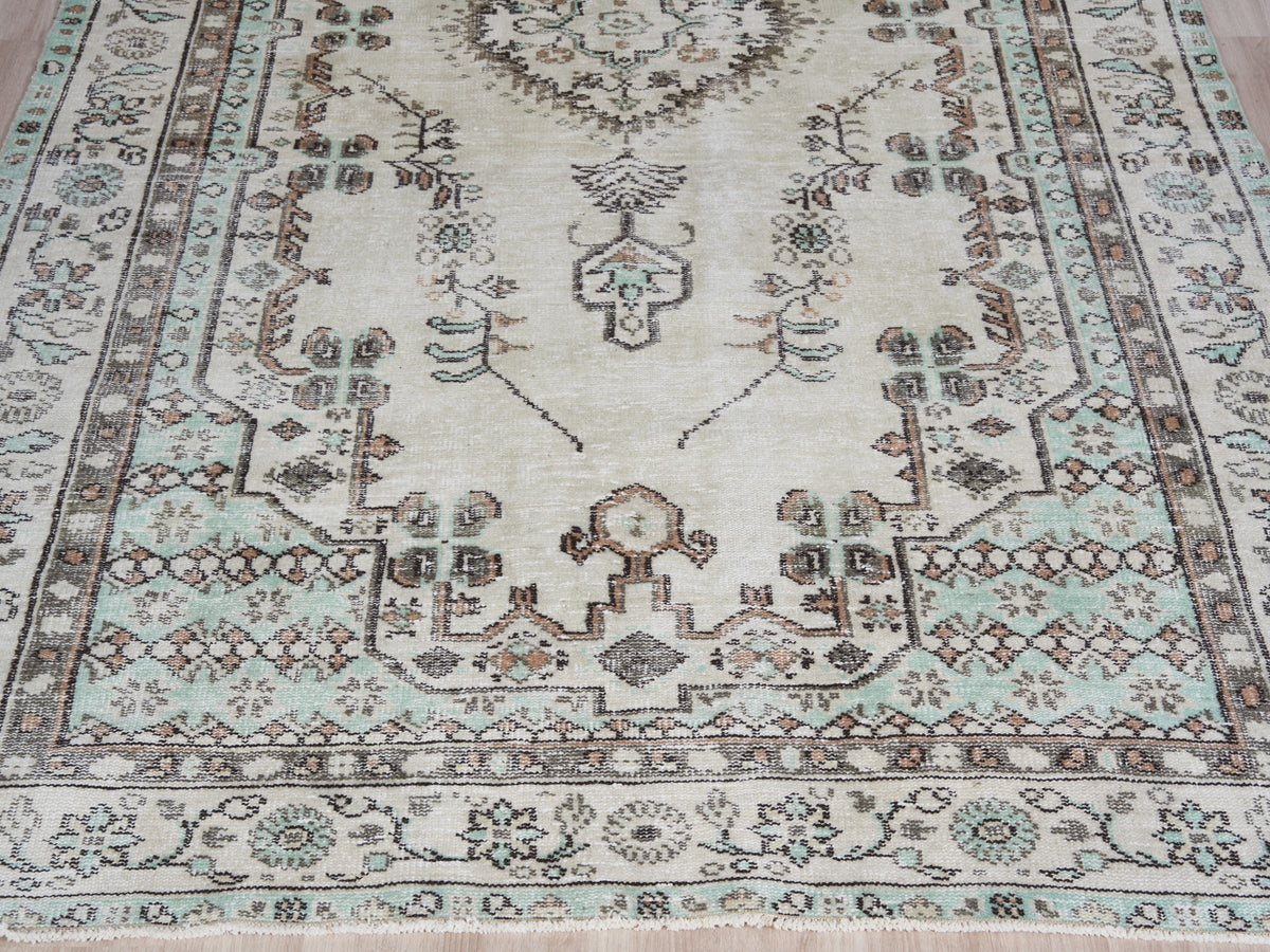 6' x 10'6" Vintage Hand-Knotted Turkish Rug