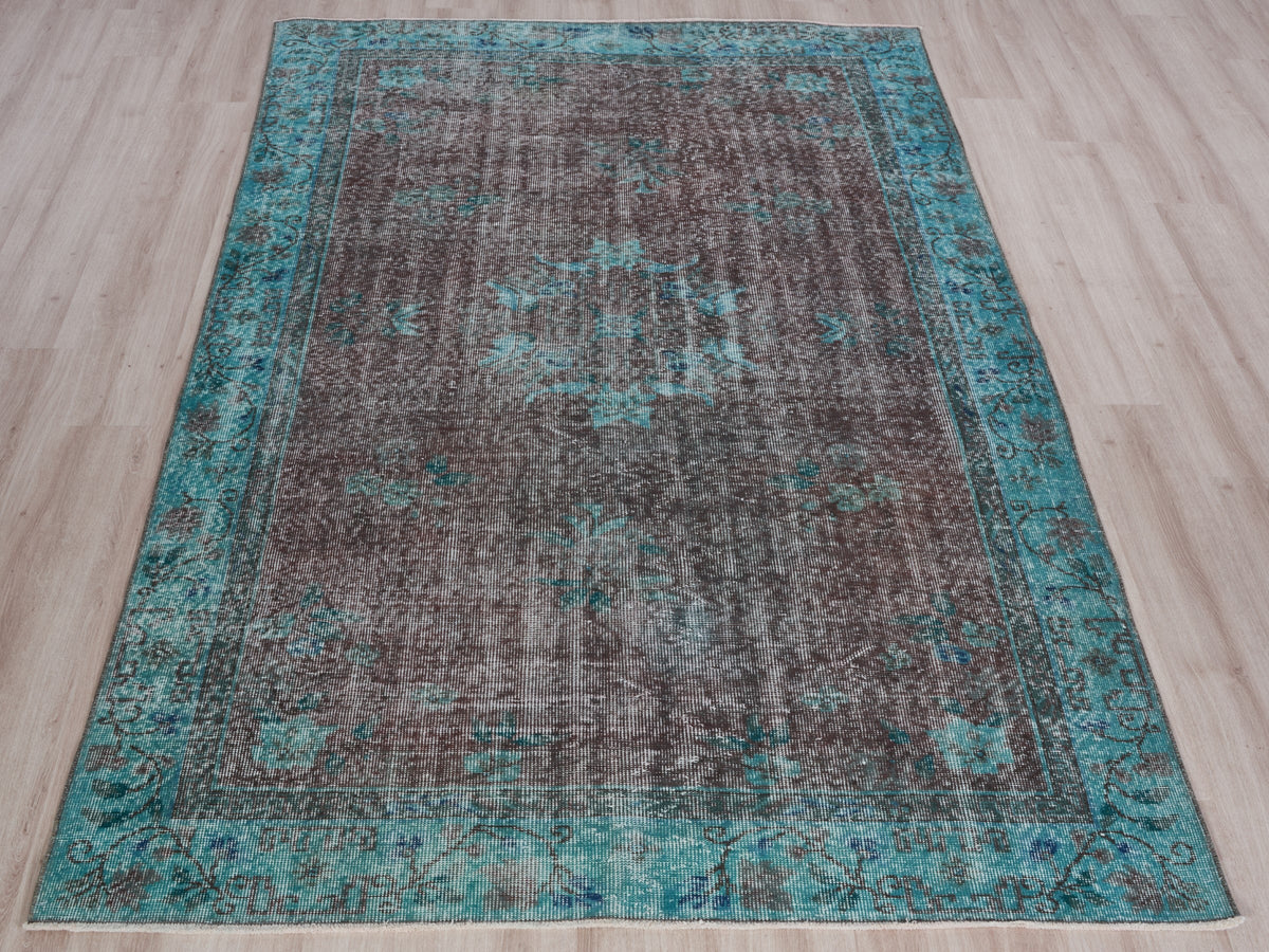 5'6" x 8'10" Vintage Blue Turkish Rug