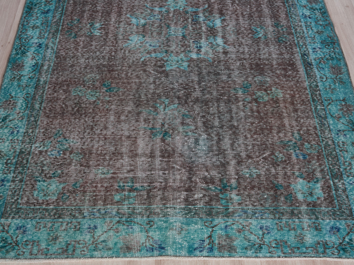 5'6" x 8'10" Vintage Blue Turkish Rug