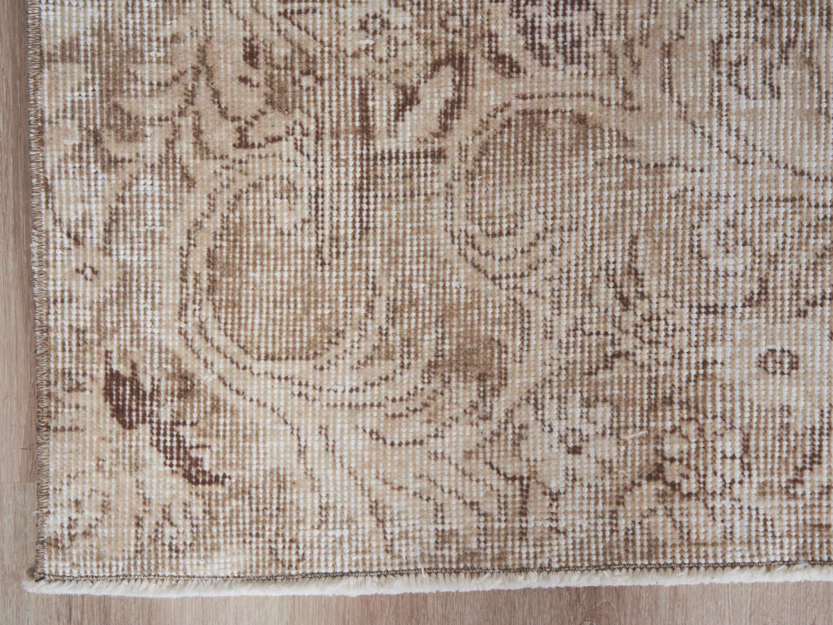 6'4" x 9'3" Beige Vintage Turkish Area Rug