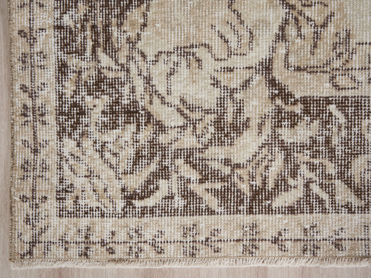 6' x 10'1" Neutral Vintage Handmade Turkish Rug