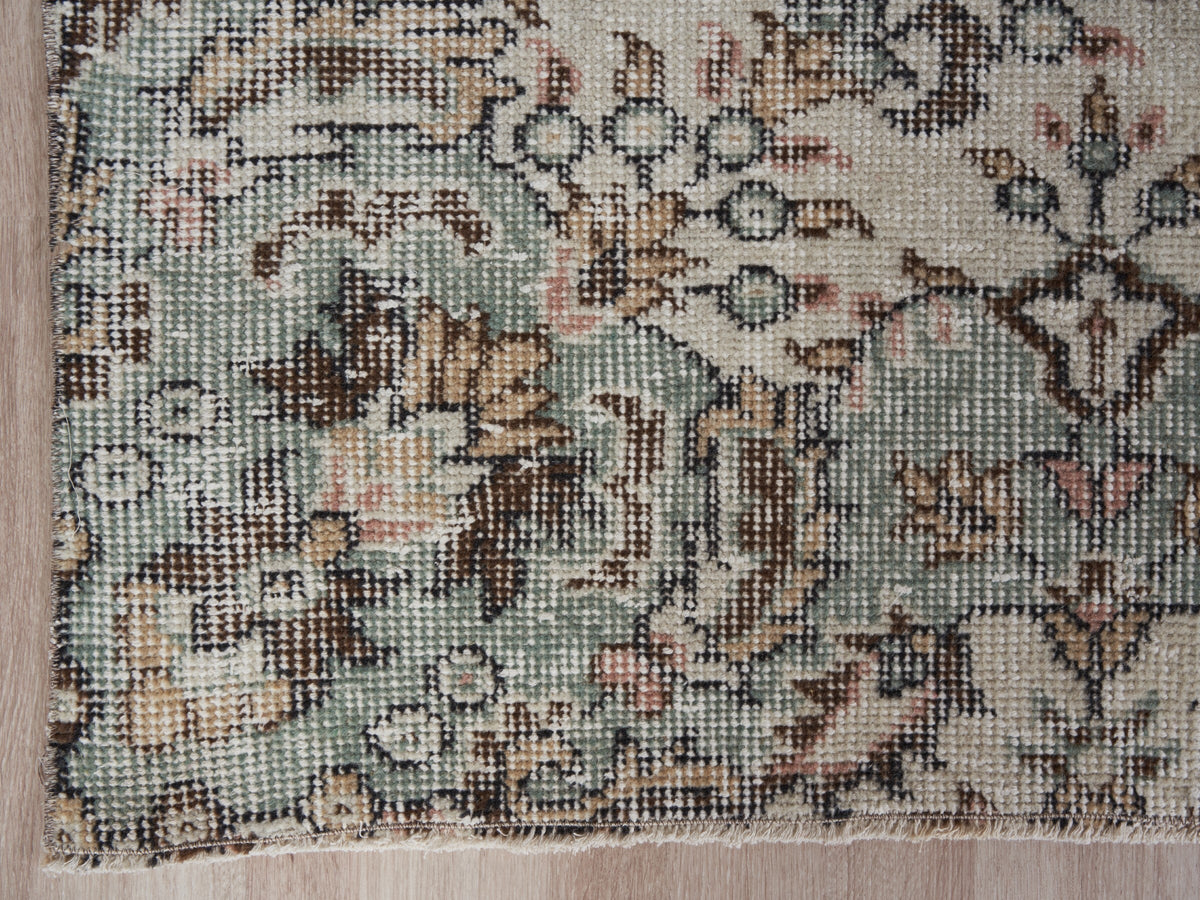 6'4" x 10'4" Neutral Vintage Turkish Large Rug