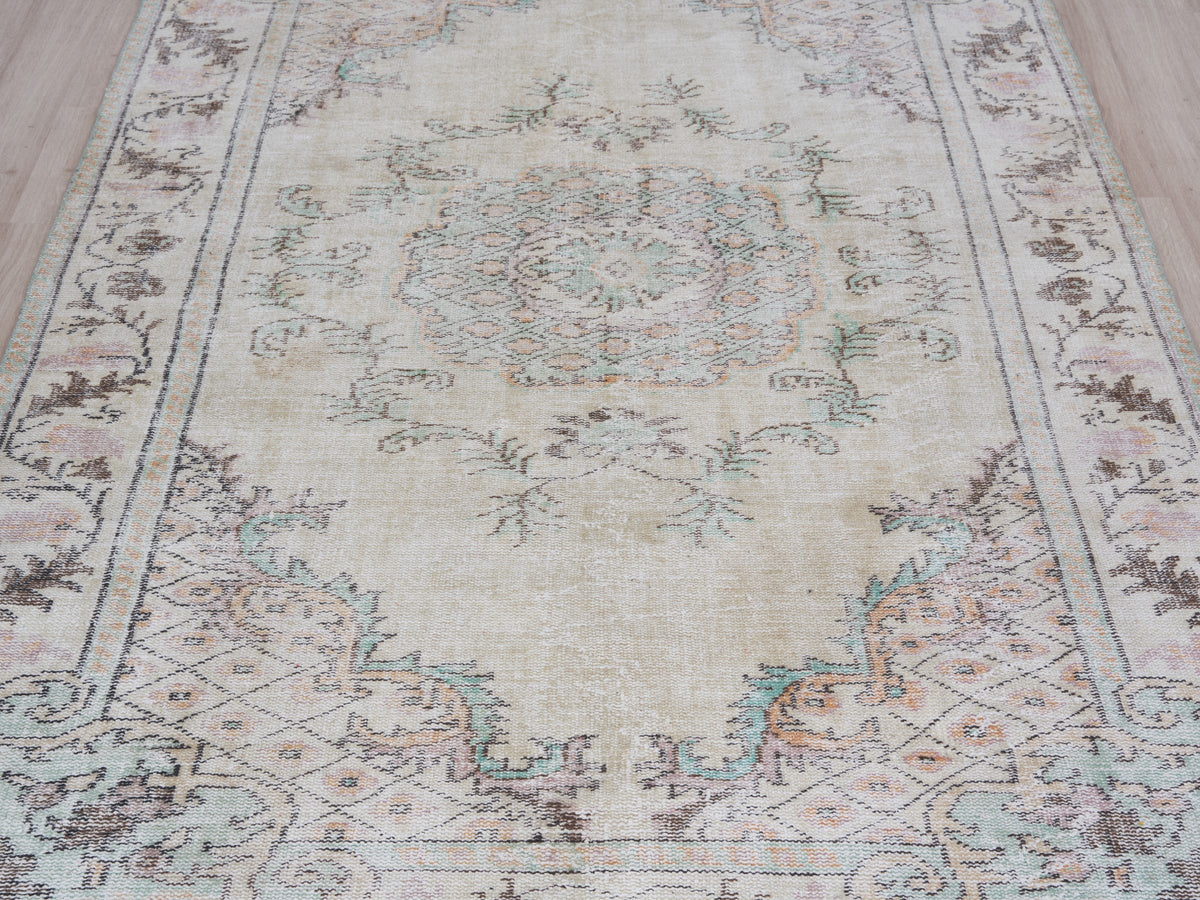 6' x 10' Vintage Turkish Hand-Knotted Area Rug