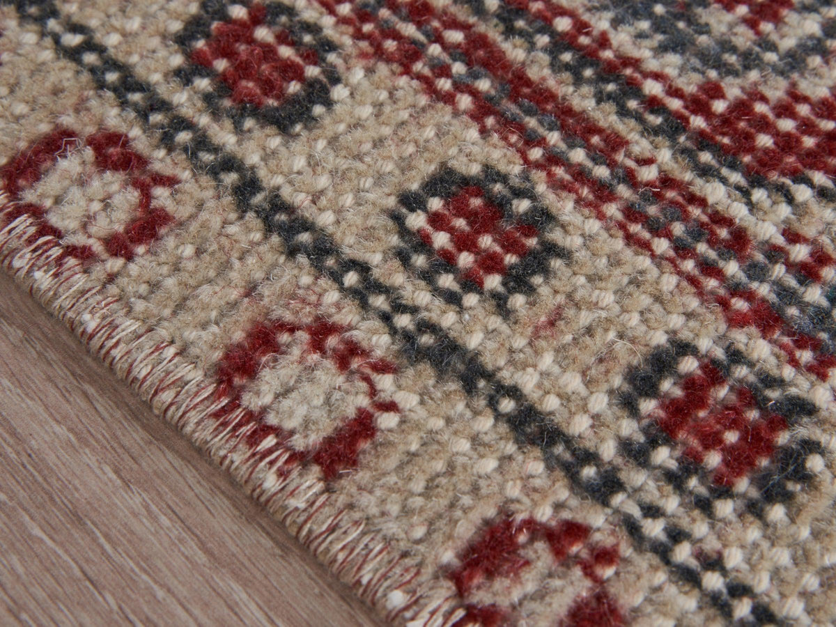 6'8" x 10'11" Handmade Vintage Red Area Rug