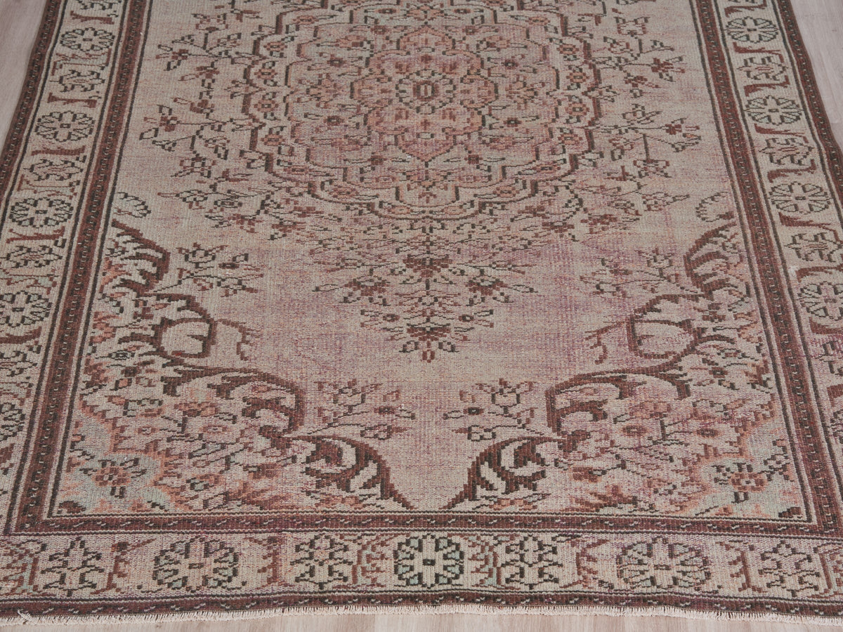 5'9" x 9'1" Vintage Brown Turkish Area Rug