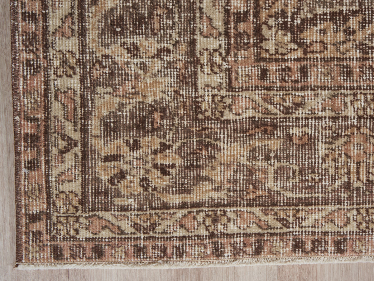 6'8" x 10' Hand-Knotted Neutral Vintage Area Rug