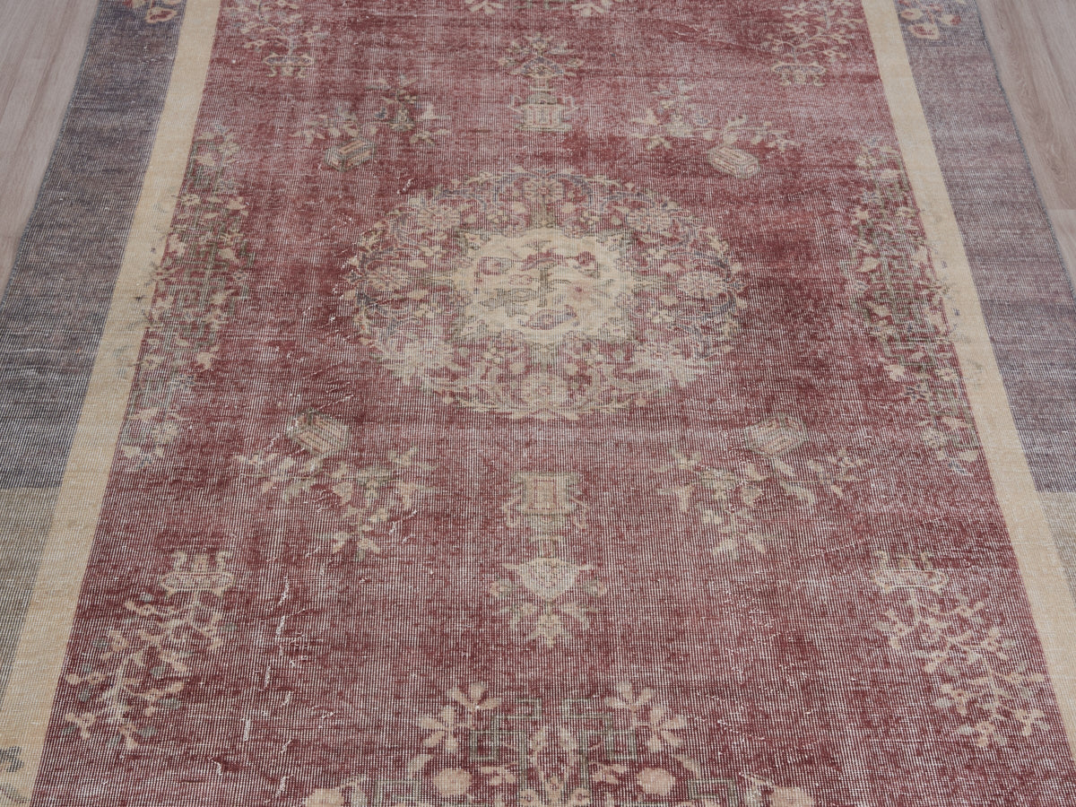 6'4" x 9'2" Vintage Turkish Area Rug