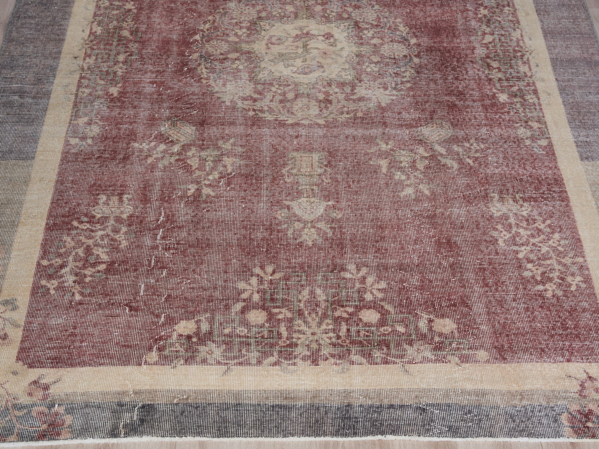 6'4" x 9'2" Vintage Turkish Area Rug