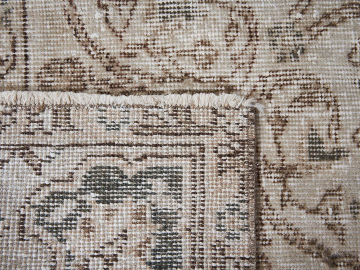 6'4" x 10' Neutral Vintage Turkish Area Rug