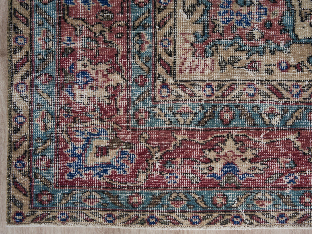 6'7" x 10'1" Hand-Knotted Vintage Turkish Large Rug