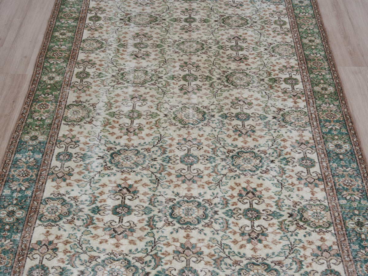 5'9" x 9'10" Hand-Knotted Vintage Turkish Area Rug