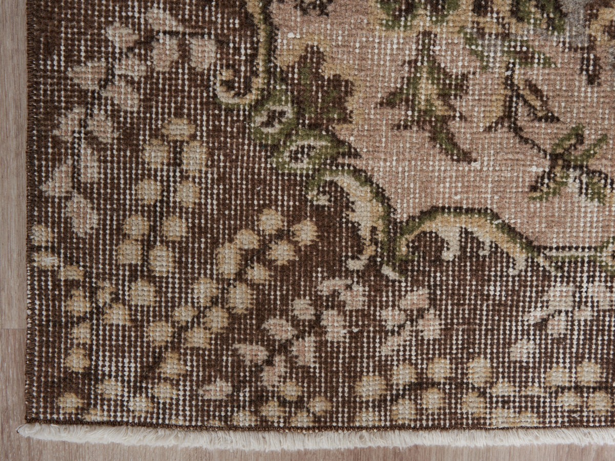 3'8" x 7'1" Neutral Vintage Turkish Scatter Rug