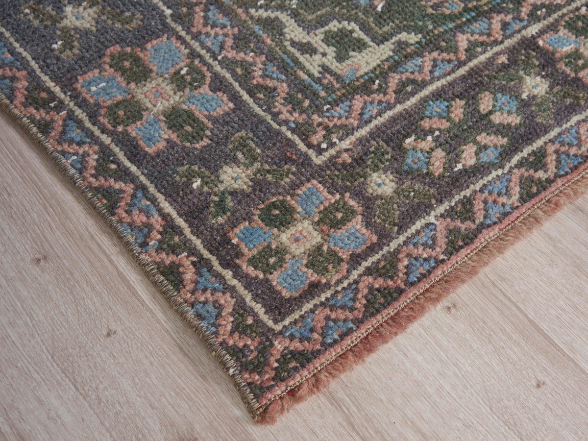 4'2" x 11'4" Handmade Vintage Runner Rug